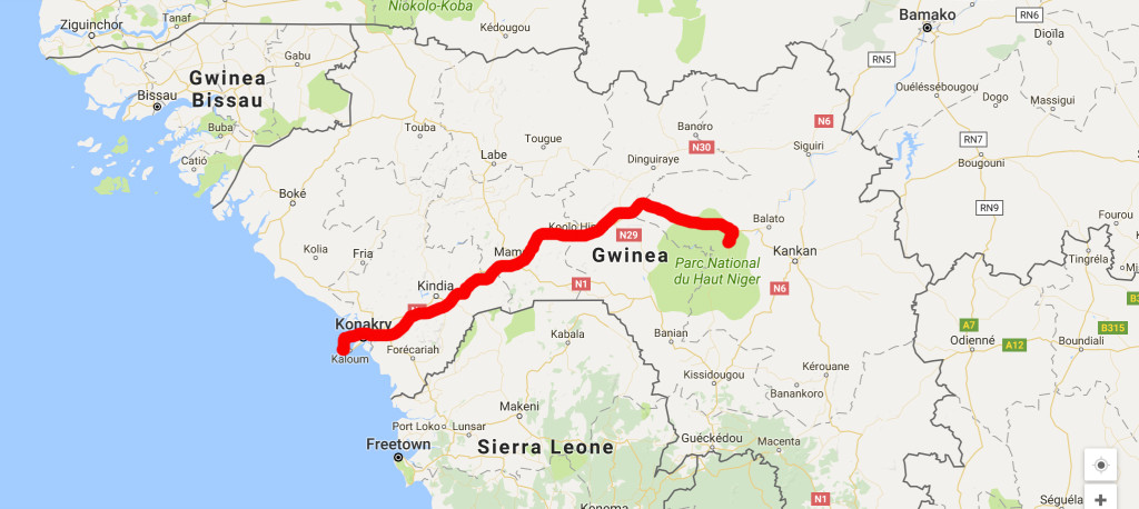 mapa gwinea route
